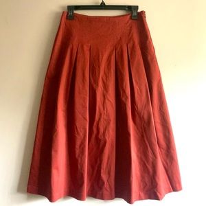 Boden Theodora Pleated Skirt - Conker